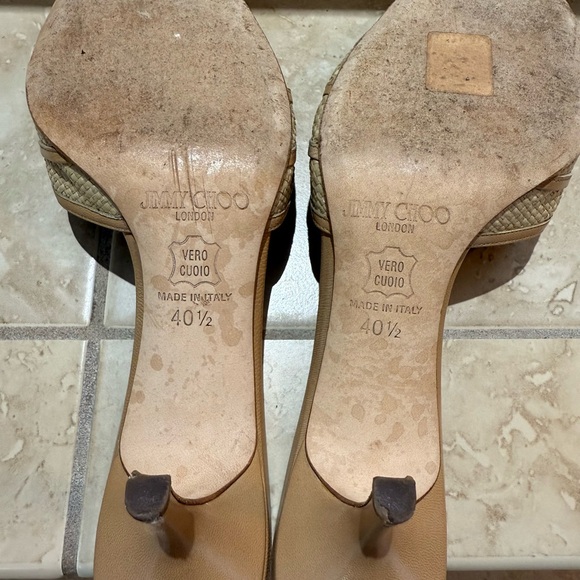 Jimmy Choo Women's Beige Raffia Heels - Picture 3 of 6